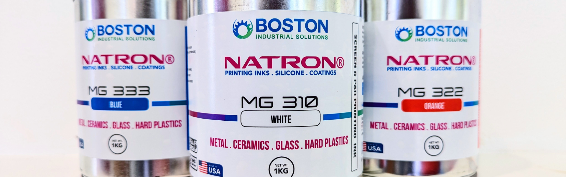 glass printing inks -Natron inks from Boston Industrial Solutions